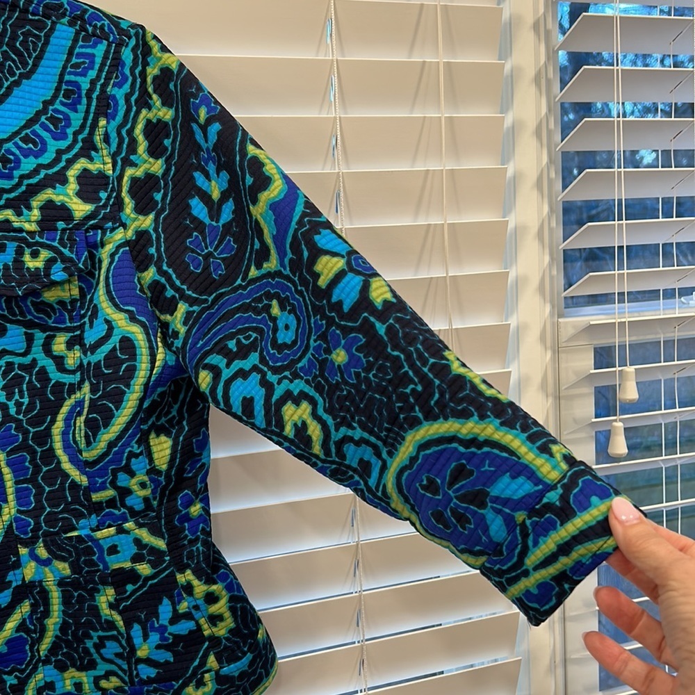 Ruby Red Beautiful Ribbed Pattern Jacket Sz. 6 - image 4